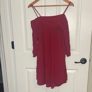 Purple Snow Red Long Sleeve Dress